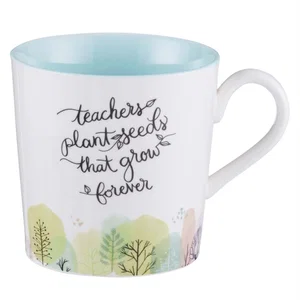 Ceramic Coffee Mug Teachers Plant Seeds 14 fl oz