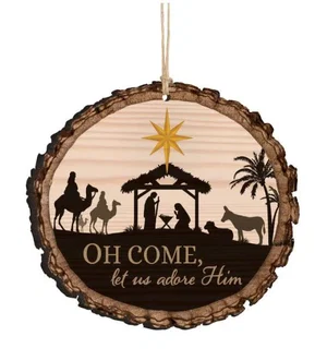 Barky Ornament Oh Come (Nativity) 3.5"