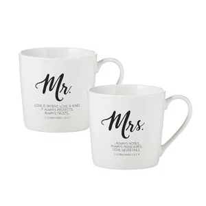 Café Mug - Mr & Mrs set Bone China 14 oz - No ETA