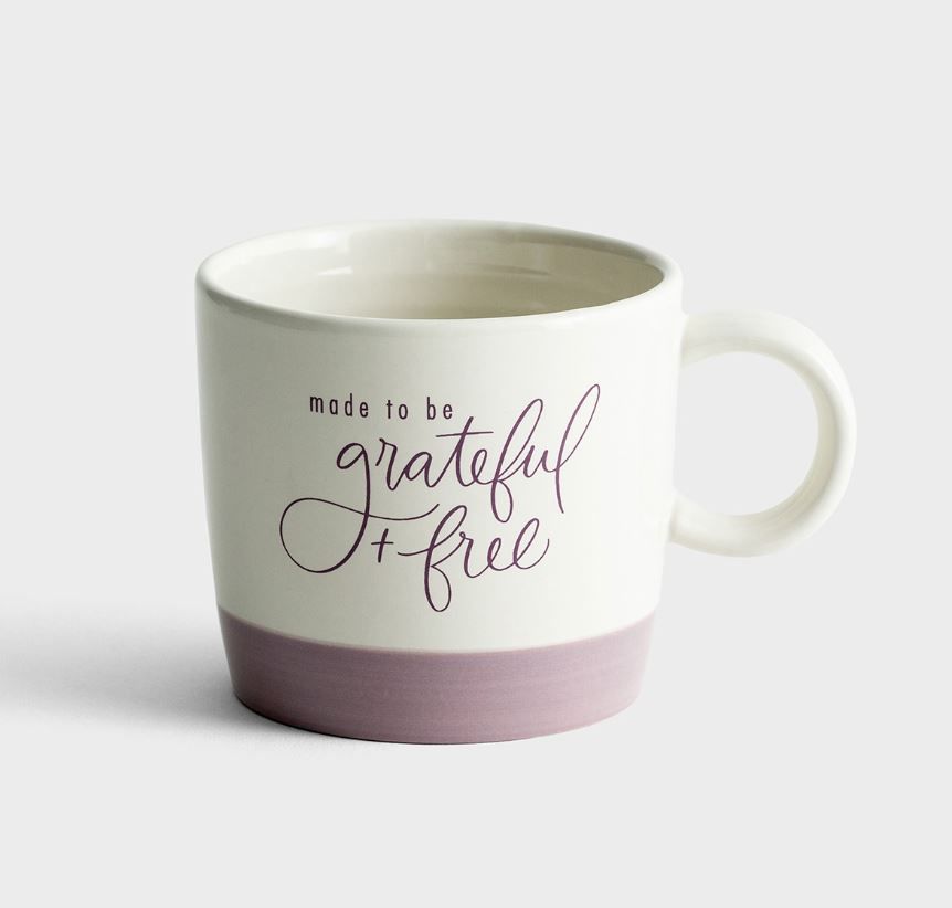 Ceramic Mug Grateful + Free 14 oz