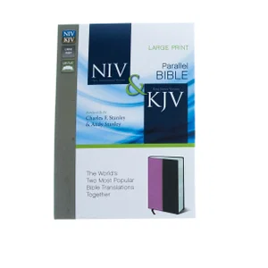 NIV, KJV, Parallel Bible, Large Print, Imitation Leather, Pink/Brown