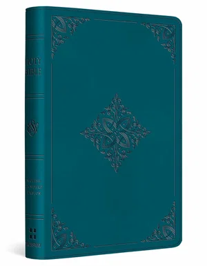 ESV Compact Bible -Trutone, Deep Teal, Fleur-De-Lis Design