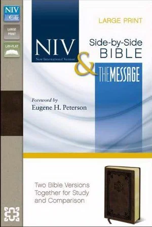 NIV & Message Side-By-Side Bible/Large Print-Brown Duo-Tone