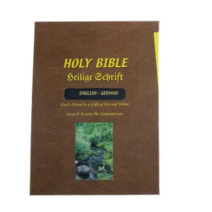 Bible German / English Large Gothic Print Genuine Leather Indexed