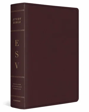 ESV Study Bible, Large Print -Bonded Leather, Burgundy