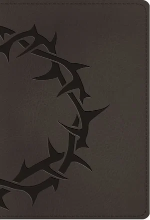 ESV Large Print Compact Bible (Trutone, Charcoal, Crown Design)
