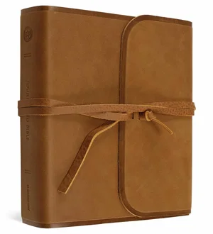 ESV Journaling Bible (Natural Leather, Brown, Flap with Strap)