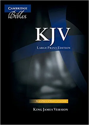 KJV Large Print Text Edition-Black French Moroccan Leather