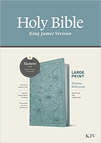 Image of KJV Large Print Thinline Reference Bible, Teal Leather