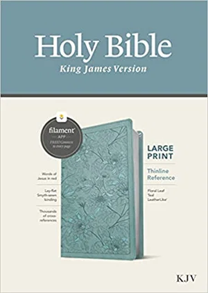 KJV Large Print Thinline Reference Bible, Teal Leather