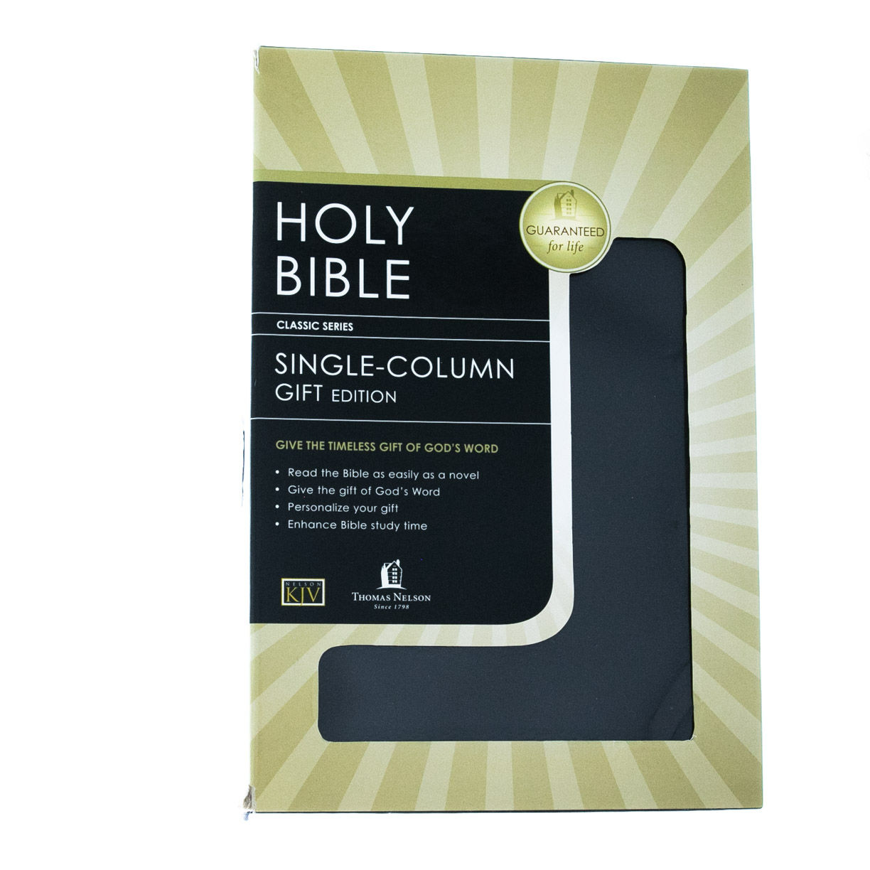 Image of KJV Black, Genuine Leather, Single-Column Bible -Out of Print