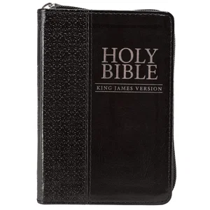 KJV Compact Bible-Black LuxLeather w/Zipper
