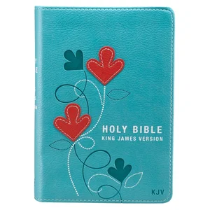 KJV Compact Bible-Turquoise LuxLeather