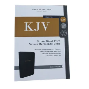 KJV Super Giant Print Reference Bible Black Deluxe Leathersoft