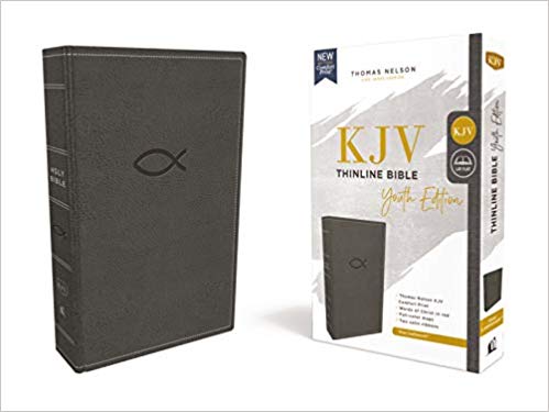 Image of KJV, Thinline Bible Youth Edition, Leathersoft, Gray, Red Letter