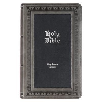 KJV Giant Print Bible TwoTone Gray and Black Faux Leather