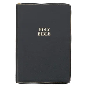 KJV Large Print Thinline Bible Black Faux Leather with Zipper