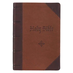 KJV Two-tone Brown Faux Leather Giant Print Full-size Bible
