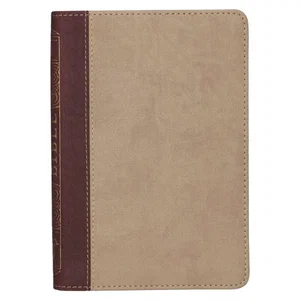 KJV Brown Two-tone Faux Leather Compact Bible