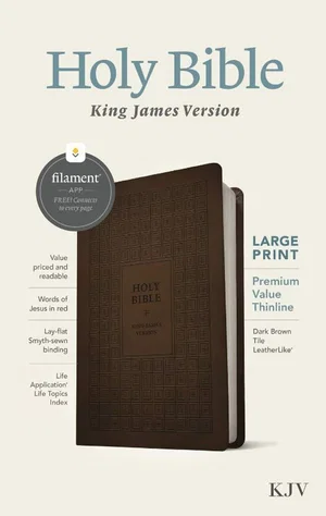 KJV Large Print Premium Value Thinline Brown - Filament Enabled