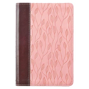 KJV Burgundy and Pink Faux Leather Compact Bible