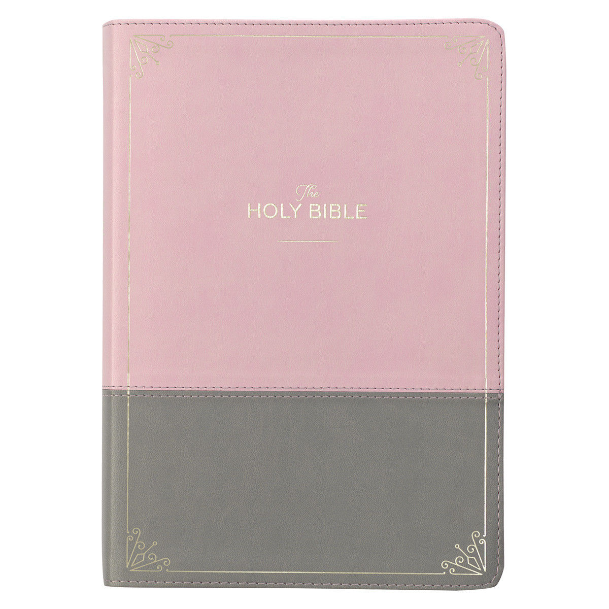 Image of KJV Pink and Gray Faux Leather Super Giant Print Full-size Bible