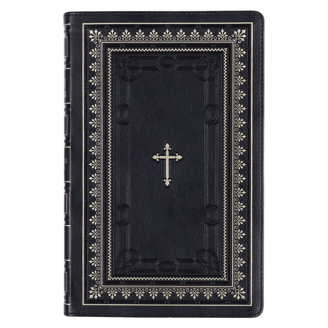 Image of KJV Black Framed Faux Leather Deluxe Gift Bible w/ Thumb Index