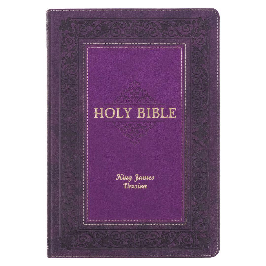 Image of KJV Two-tone Purple Faux Leather Study Bible – Thumb Index