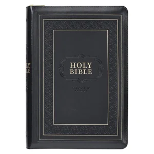 KJV Black Framed Faux Leather Giant Print - Thumb Index