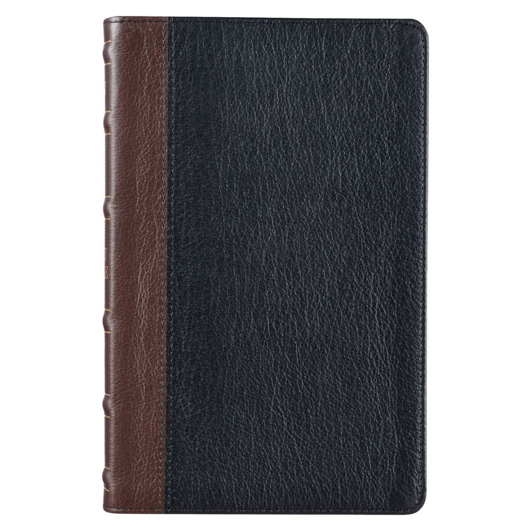 Image of KJV Two-tone Brown and Black Full Grain Leather Deluxe Gift Bible
