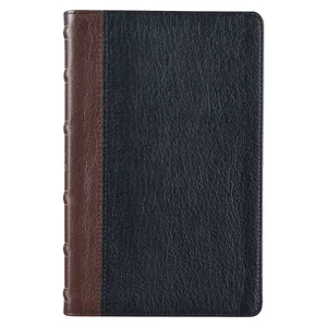 KJV Two-tone Brown and Black Full Grain Leather Deluxe Gift Bible