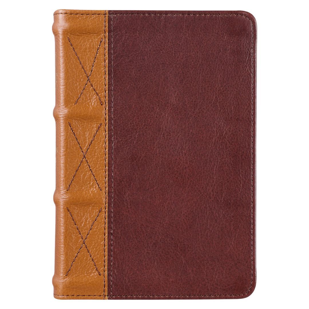 Image of KJV Compact Saddle Tan and Butterscotch Large Print