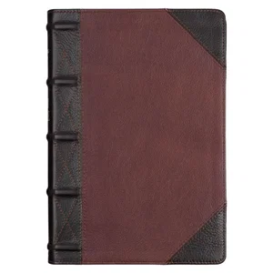 KJV Tawny and Dark Brown Full Grain Leather Giant Print - Thumb Index