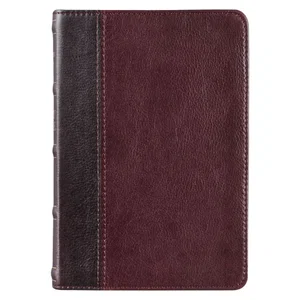 KJV Compact Merlot & Burgundy Two-tone Full Grain Leather