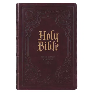 KJV Antiqued Dark Brown Faux Leather Giant Print Full-size - Thumb Index