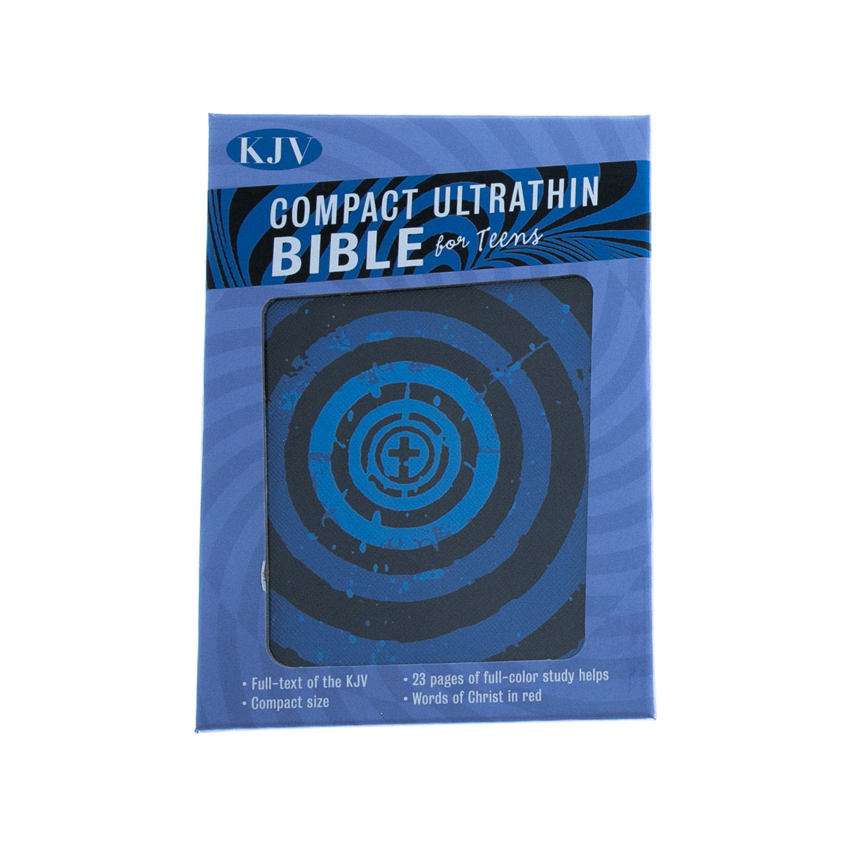 Image of KJV Compact Ultrathin Bible for Teens, Blue Vortex LeatherTouch