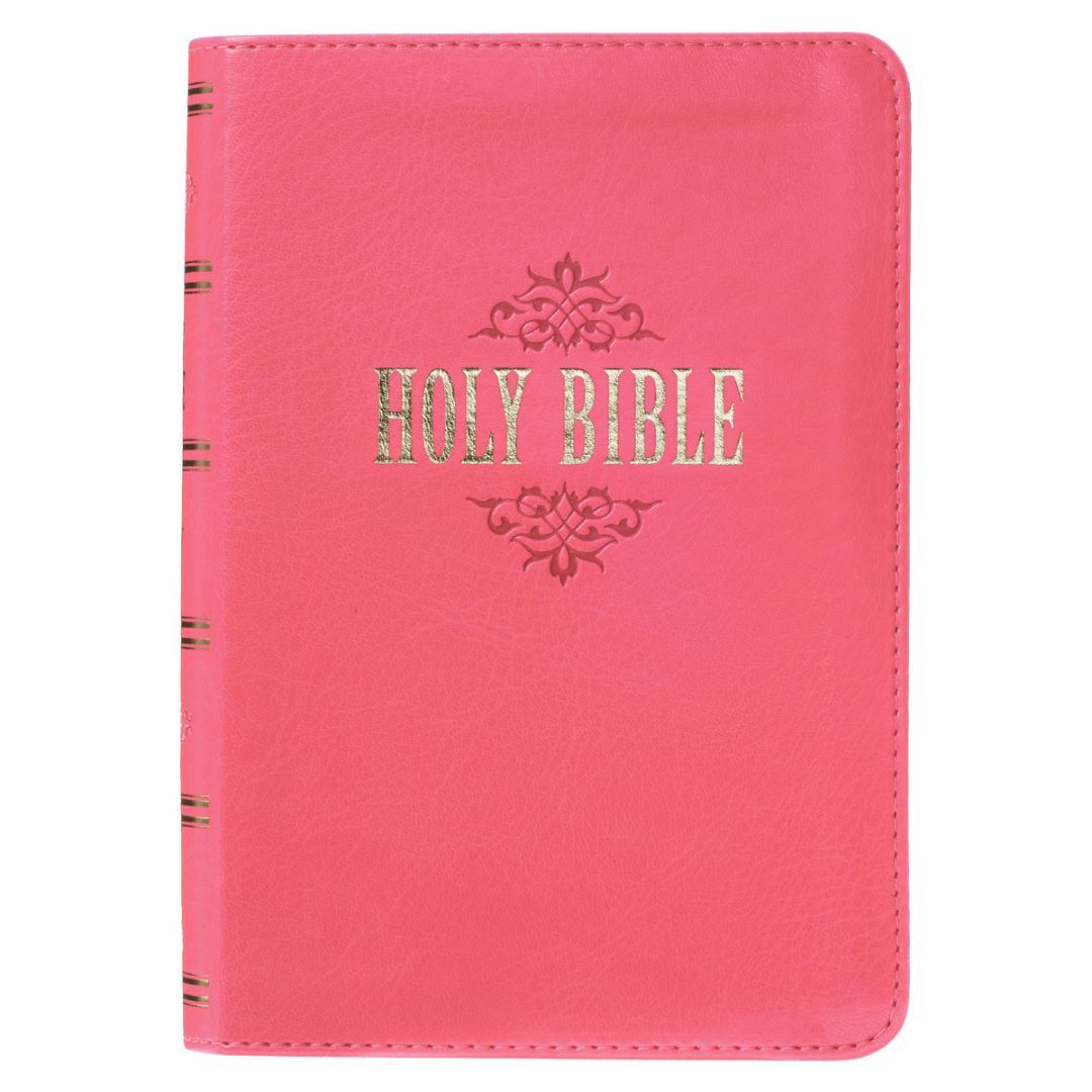 Image of KJV Pink Faux Leather Large Print Compact Bible