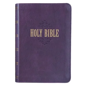 KJV Purple Faux Leather Large Print Compact