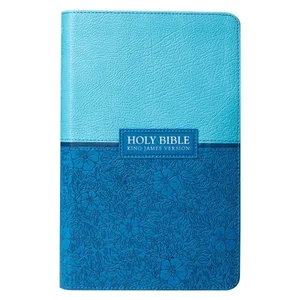 KJV Blue Two-tone Faux Leather Giant Print