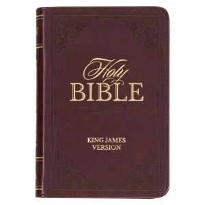 KJV Compact Bible with Zippered Closure - Burgundy