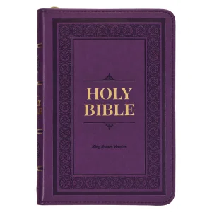 KJV Compact Bible with Zippered Closure - Purple