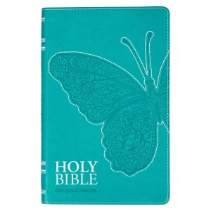 KJV Teal Butterfly Faux Leather Gift Edition