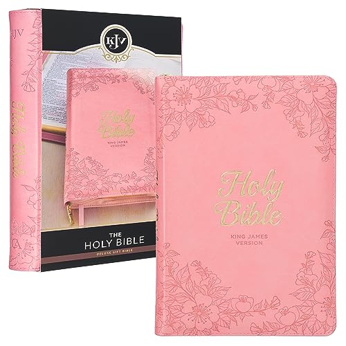 Image of KJV Pink Bible with Thumb Index and Zippered Closure