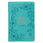Image of KJV Teal Deluxe Gift Bible with Thumb Index and Zippered CLosure