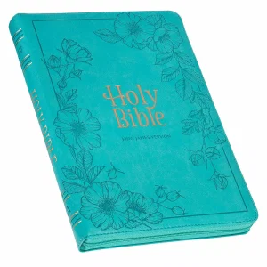 KJV Teal LP Thinline with Zippered Closure and Thumb Index