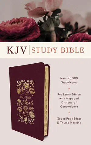 KJV Study Bible, Indexed -Crimson Bouquet