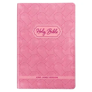 KJV Blossom Pink Heart Faux Leather Kid's Bible