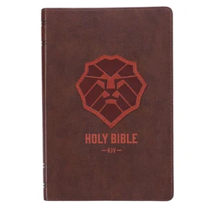 KJV Lion Brown Faux Leather Kid's Bible