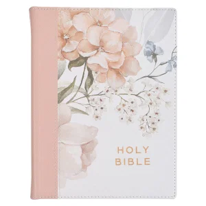 KJV Note-taking Bible Faux Leather Hardcover, Pink/White Floral