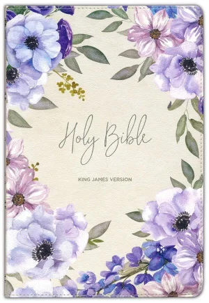 KJV Lavender Floral Faux Leather Giant Print, Indexed